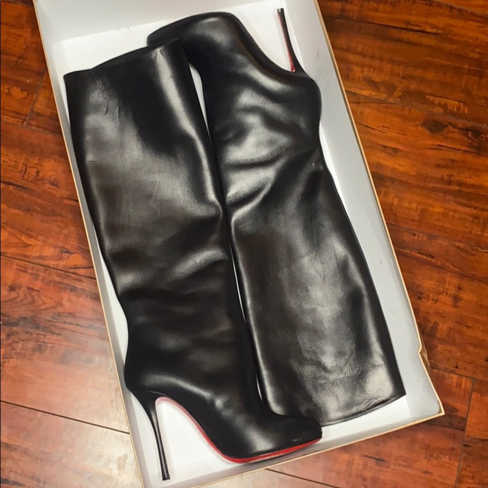 Christian Louboutin calf leather knee boots